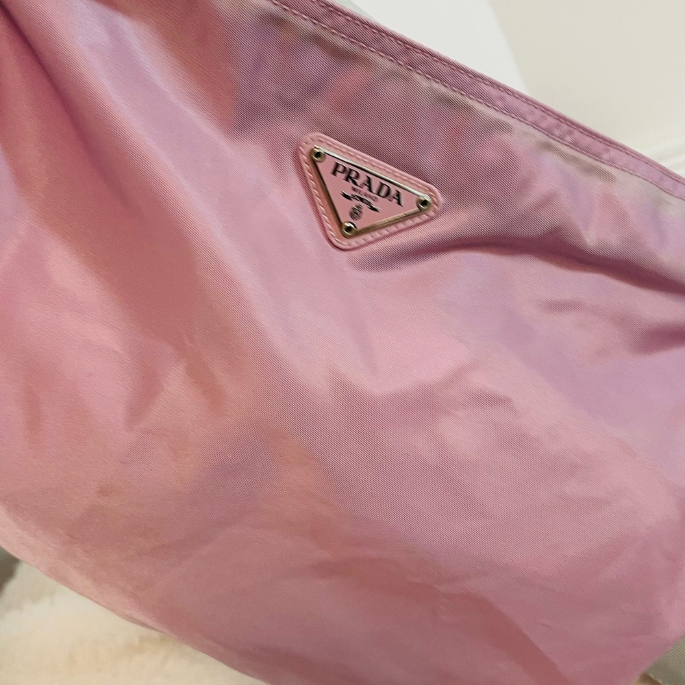 Prada Authentic Dusty Lilac Nylon Crossbody Bag with Adjustable Strap - Picture 13 of 15